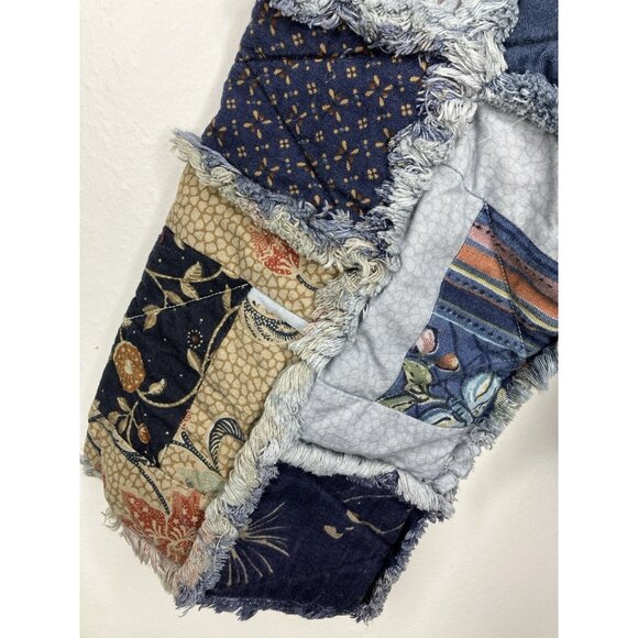 Quilted Patchwork Women's Medium Jacket Blue Artsy Boho - Picture 5 of 13